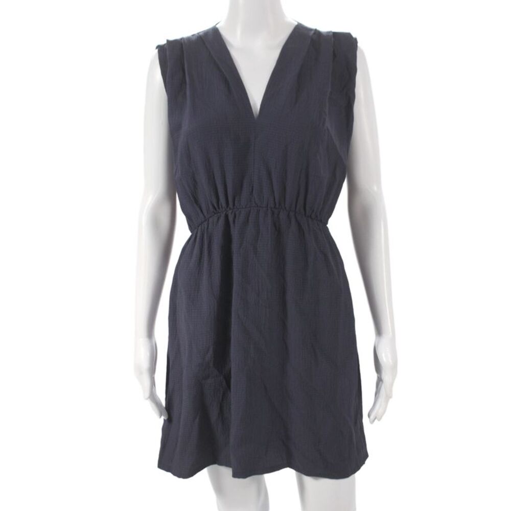 Myne Women Mini Blue Silk V-Neck Sleeveless Casual Short Dress Size 0